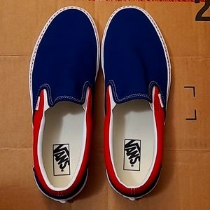 Vans Blue and Red Loafers